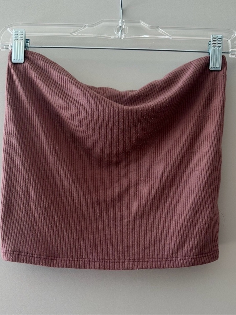 American Eagle Outfitters Ribbed Strapless Tube Top - Mauve